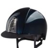 KEP Cromo 2 Shine Blue Grid Chrome equestrian riding helmet with adjustable fit and ventilation