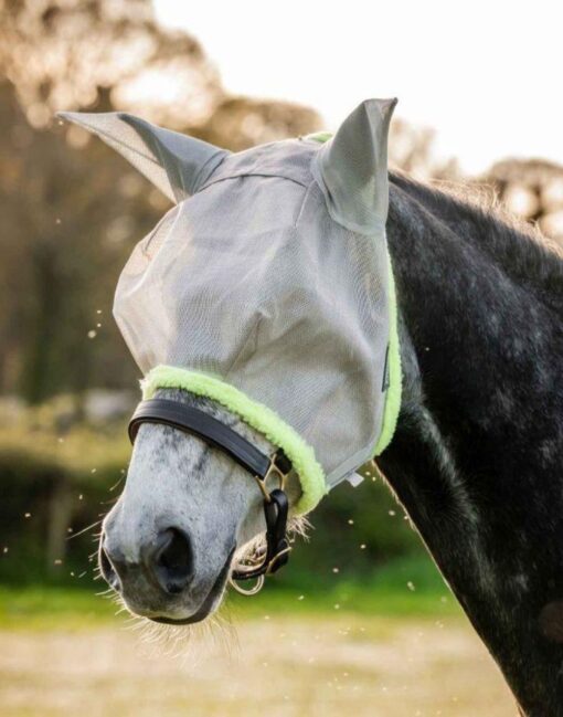 Amigo Fly Mask, Silver/Lime
