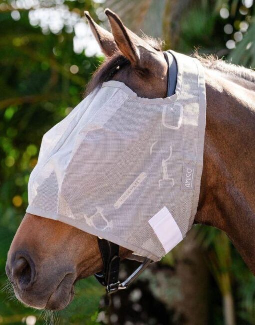 Amigo No Ears Fly Mask Silver/Grey