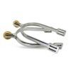 Stainless steel bubble riding spurs with rounded ends for refined rider aids