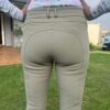 DEE Beige Performance Jods women’s riding jodhpurs with silicone knee grip and stretch fabric