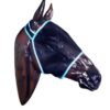 Black mesh horse fly mask designed to protect the horse’s eyes and face from flies and insects