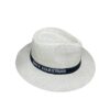 Onyx Equestrian wide brim sun hat with woven design and black band