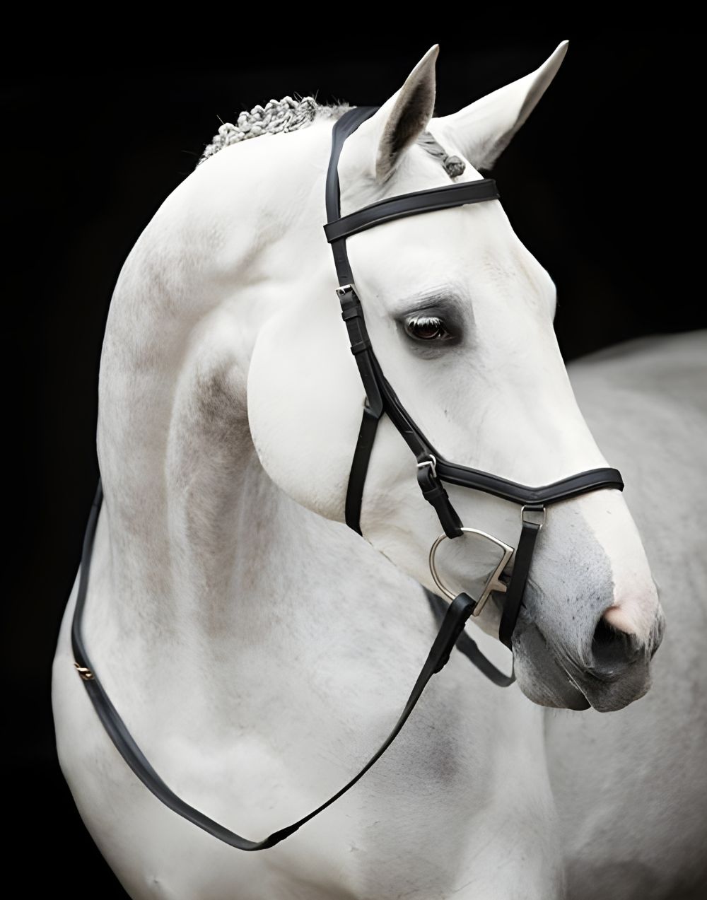 Rambo Micklem Competition Bridle Black comfortable anatomical leather bridle for horses