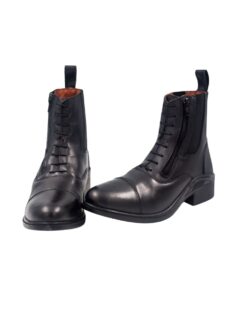 Equistride Lucy lace and zip short riding boots in leather with side zip and laces for equestrian use