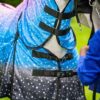 galaxy print horse fly sheet with full hood breathable mesh and secure straps for summer protection