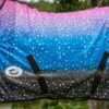 galaxy print horse fly sheet with full hood breathable mesh and secure straps for summer protection