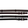Full black suregrip cleated horse reins with raised rubber grip and stainless steel fittings, equestrian tack available in South Africa