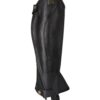 Horze Cosmos half chaps dark brown leather riding chaps with zip and elastic panel for secure fit