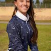 DEE Dynasty Collection Sun Shirt in Navy, lightweight Starlite fabric with breathable mesh panels, flattering fit for equestrian riders