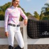 DEE Monarch Collection Sun Shirt in Blush, lightweight Starlite fabric with breathable mesh panels and flattering fit for equestrian riders