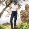 Horze Anya full grip riding tights UPF 50 lightweight breathable riding leggings for women / Navy