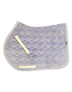 Mattes Full Numnah in polyester velvet with cord trim detail, SPINEFREE design and SADDLE-FIX system, premium equestrian saddle pad by E.A. Mattes Germany