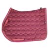 Mattes Full Numnah in polyester velvet with crystal trim, SPINEFREE design and SADDLE-FIX system, premium show saddle pad by E.A. Mattes Germany