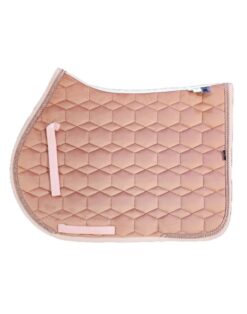 Mattes Full Numnah in polyester velvet with crystal trim, SPINEFREE design and SADDLE-FIX system, premium show saddle pad by E.A. Mattes Germany
