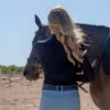 La Regalia Gato Breeches in black with high waist, half-sticky knee grip, ribbed back panel and seamless seat
