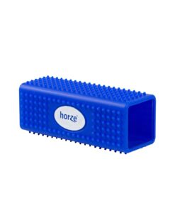 Horze hair removal massage cube blue silicone grooming tool for horses removing loose hair and massaging coat