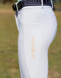 La Regalia Mancha Breeches with full-seat grip, high curved waistband and 340g performance fabric, premium women's riding breeches