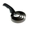 Horze round metal curry groomer black with handle for removing mud and loose hair from horse coat
