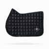 Diamond Dust Numnah in black with subtle shimmer finish, premium quilted construction and high wither cut, elegant equestrian saddle pad for training and competition