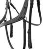 Horze Monterrey Grackle Bridle soft leather with white stitch details and wool-lined noseband