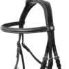 Horze Monterrey Grackle Bridle soft leather with white stitch details and wool-lined noseband