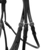 Horze Monterrey Grackle Bridle soft leather with white stitch details and wool-lined noseband