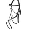 Horze Monterrey Grackle Bridle soft leather with white stitch details and wool-lined noseband