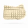 Premium velvet numnah with high wither design, luxurious velvet finish suitable for training and competition, machine washable equestrian saddle pad