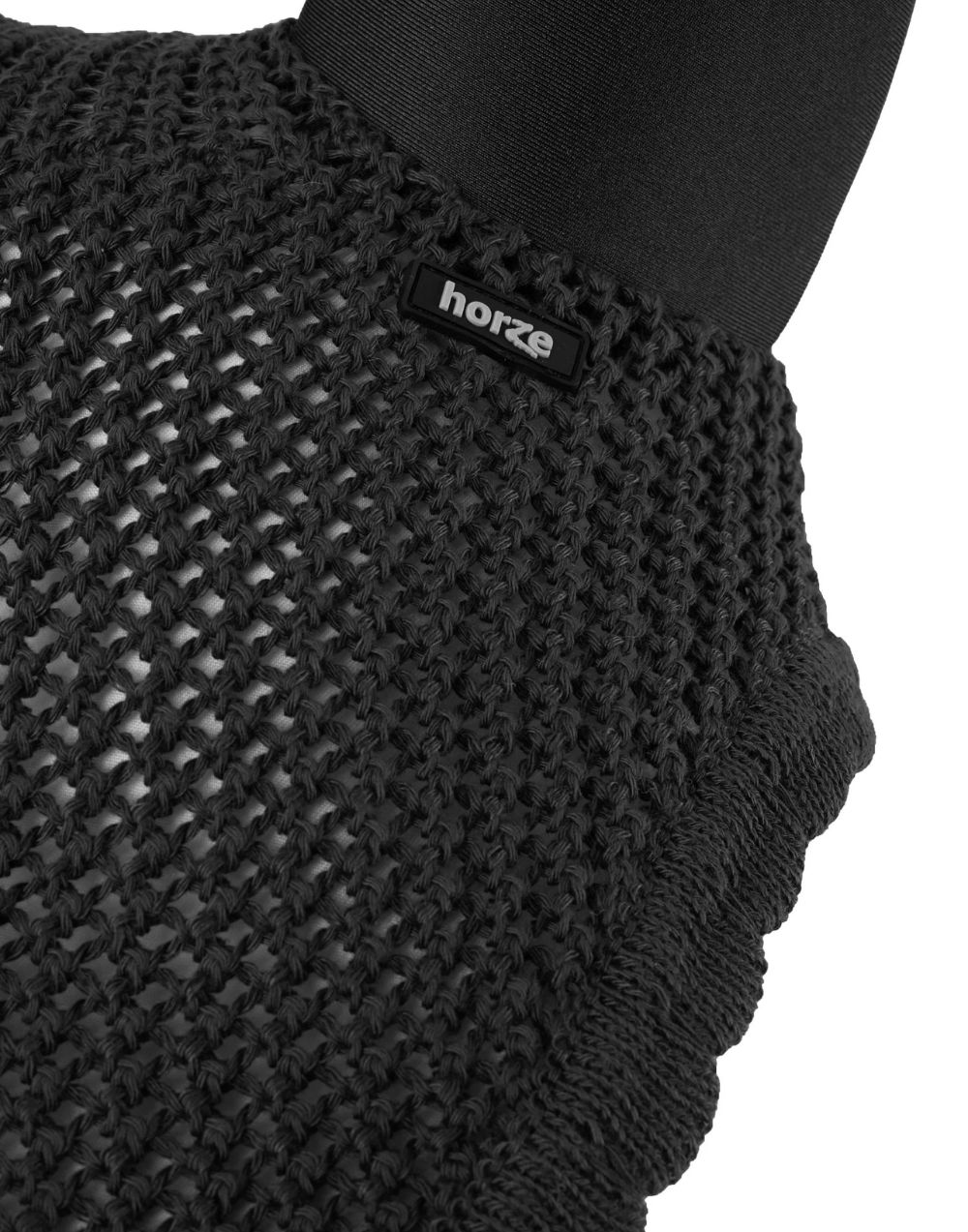 Horze Silent Ear Net crochet with neoprene ear pieces and scalloped edge