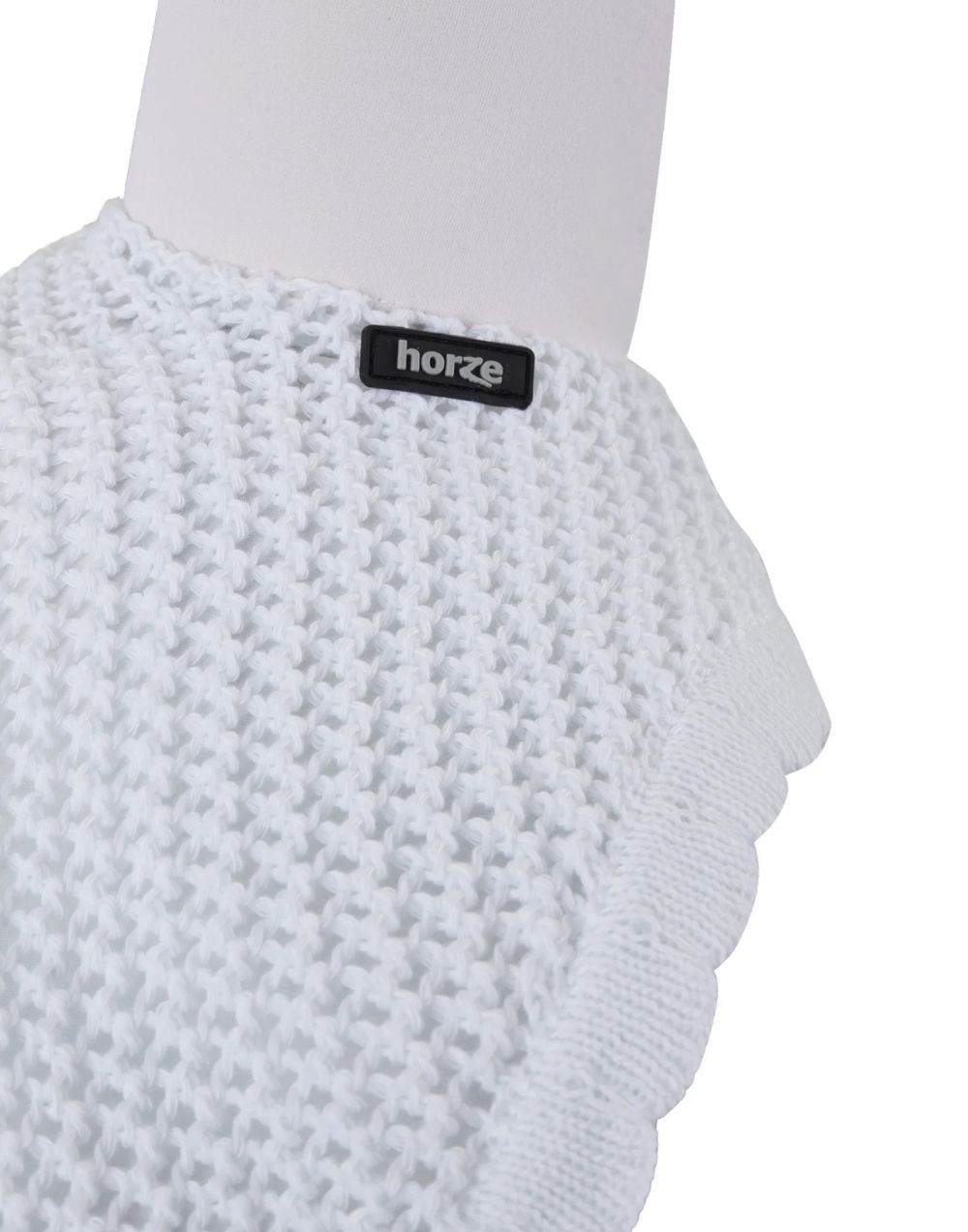 Horze Silent Ear Net crochet with neoprene ear pieces and scalloped edge