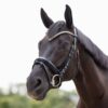Horze Grayson Anatomic Snaffle Bridle padded leather with rhinestone V-shaped browband