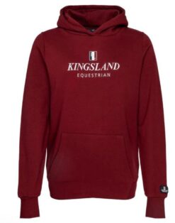 Kingsland Classic Unisex Hoodie burgundy with embroidered logo and double-thickness hood