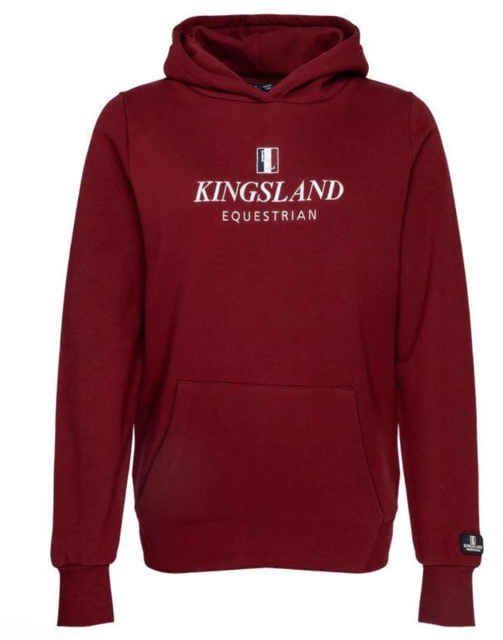 Kingsland Classic Unisex Hoodie burgundy with embroidered logo and double-thickness hood