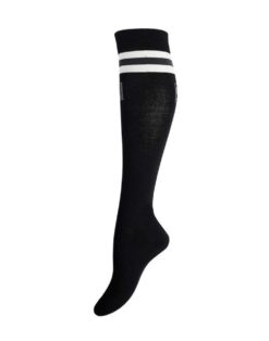 Kingsland Coolmax Knee Socks black moisture wicking with contrasting stripe detail
