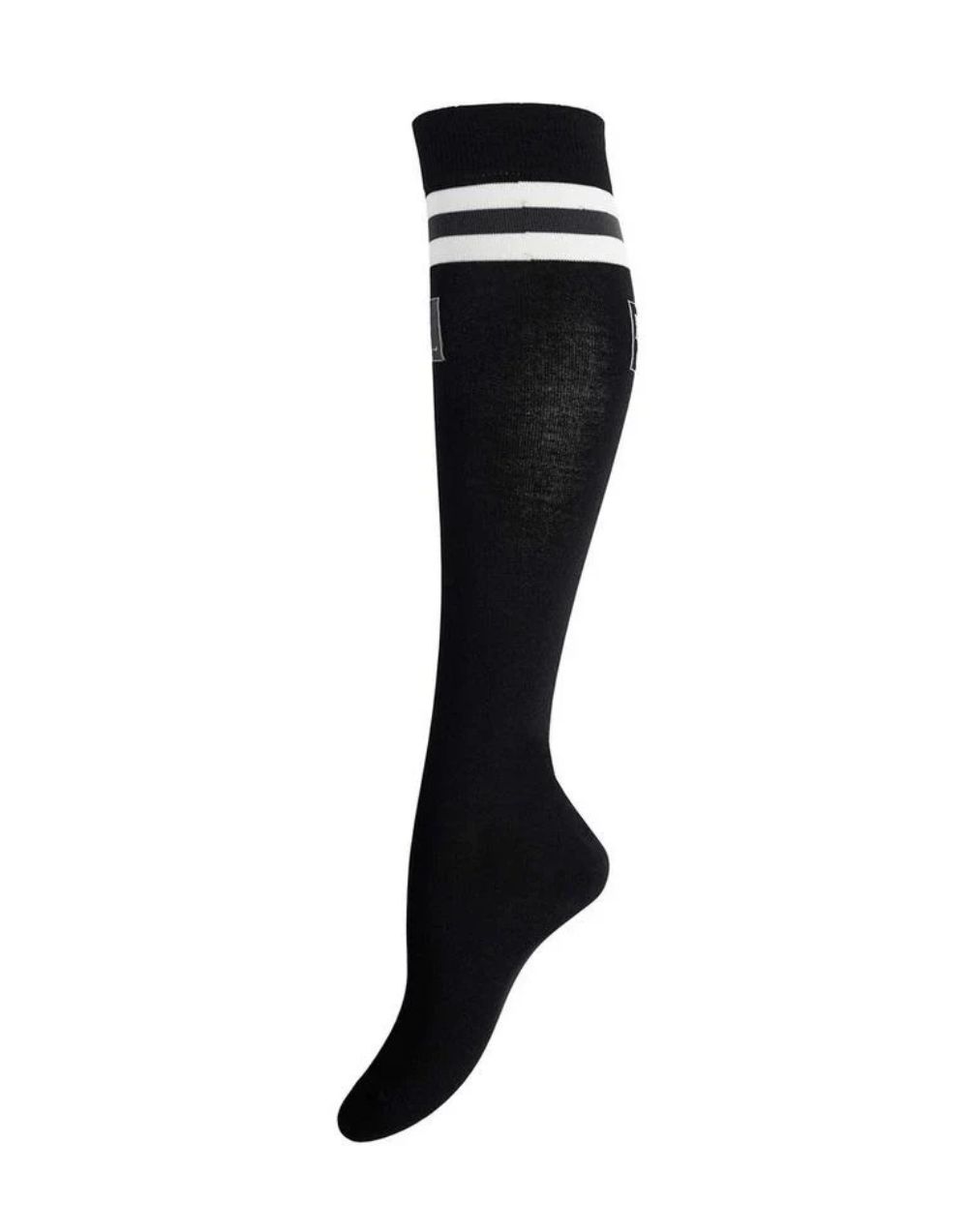 Kingsland Coolmax Knee Socks black moisture wicking with contrasting stripe detail