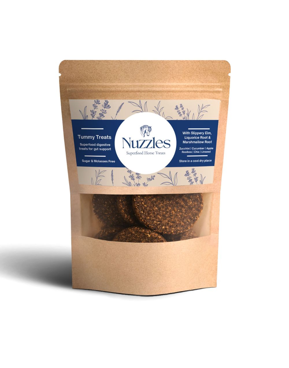 Nuzzles Tummy Treats digestive support cookies with Slippery Elm and natural superfoods
