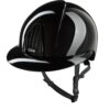 KEP Smart Nova Polish Black Polo Peak Riding Helmet polished ABS shell with extended polo visor