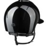 KEP Smart Nova Polish Black Star Riding Helmet polished ABS shell with Star glitter panel and extended polo visor