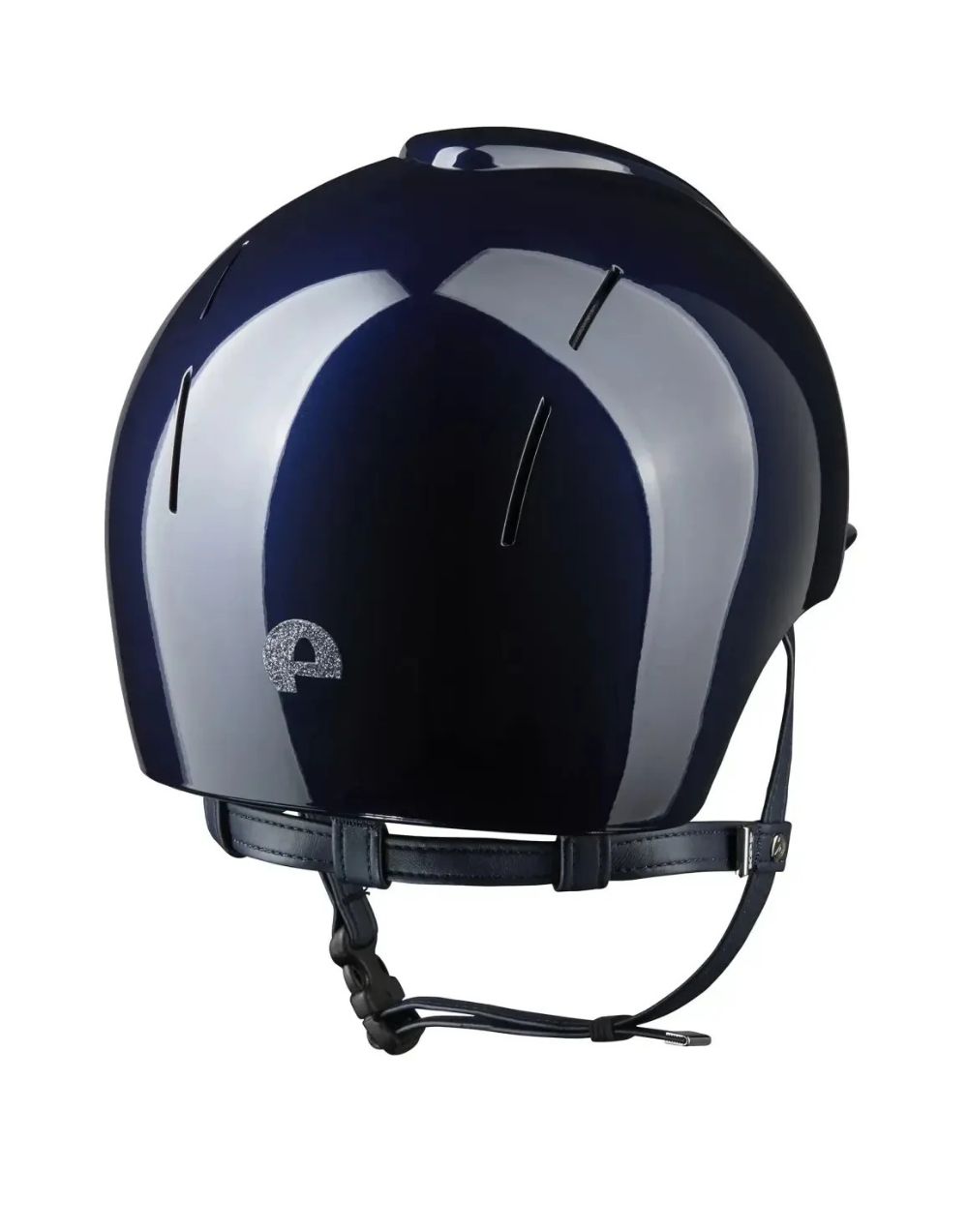 KEP Smart Nova Polish Black Silver Star Riding Helmet polished ABS shell with silver glitter panel and swappable visor