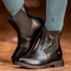 Horze Portland Kids Jodhpur Boots vegan leather with crystal side detail and YKK back zipper