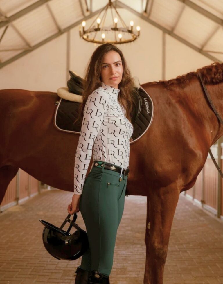 La Regalia Gato breeches in emerald green