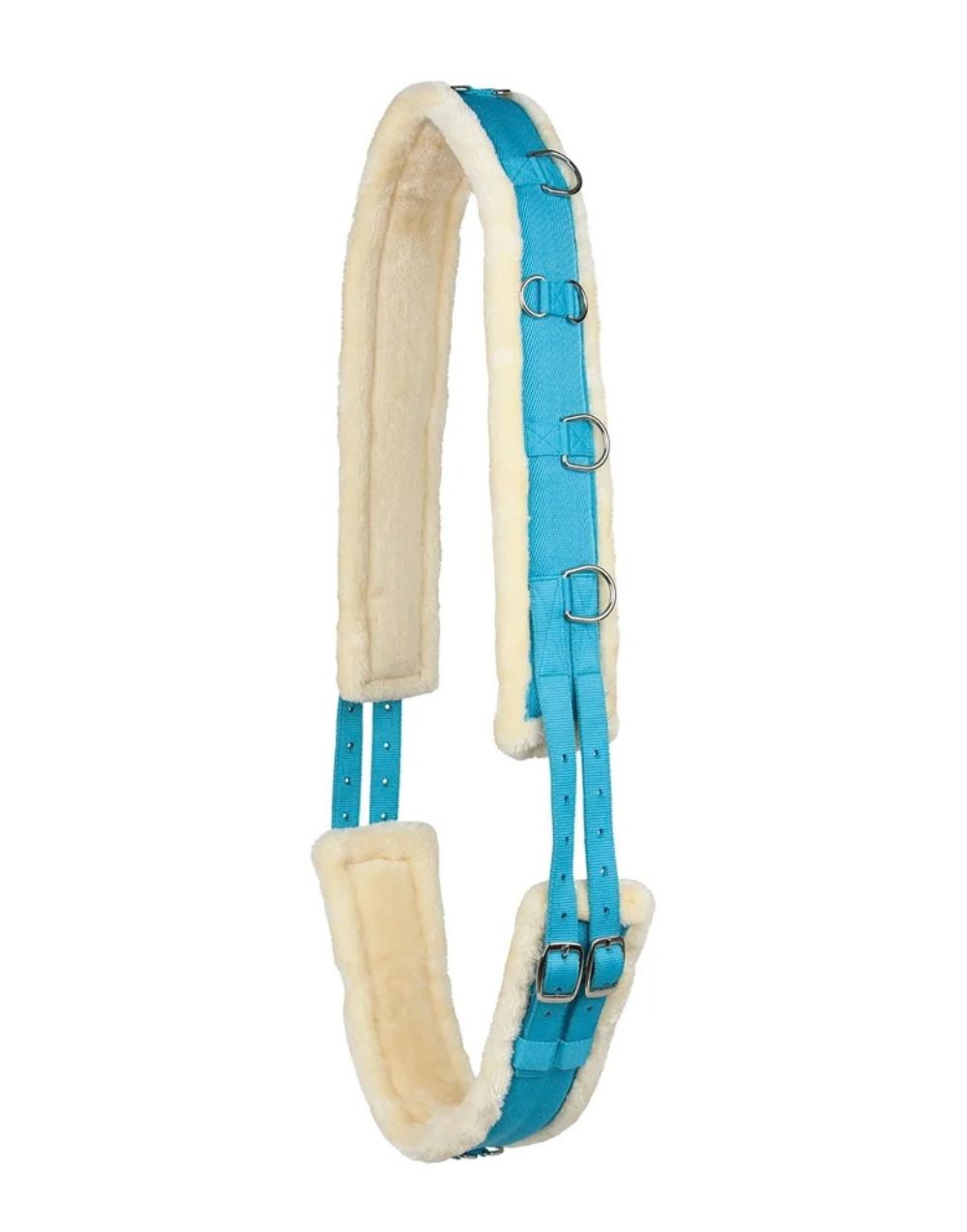 Horze Lunging Girth soft faux fur lining with multiple rings and double buckles in bright colour options