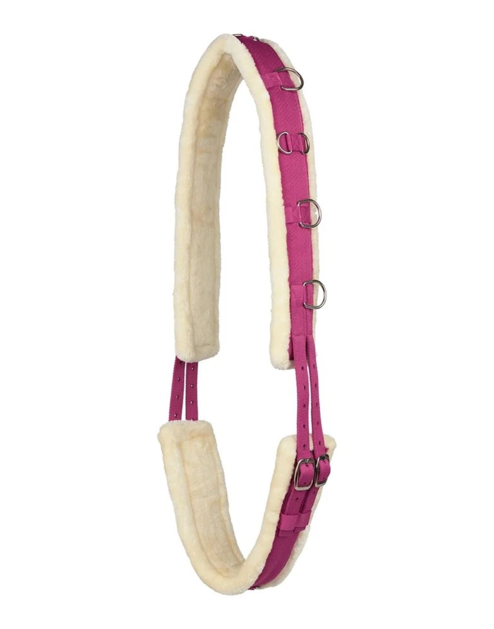 Horze Lunging Girth soft faux fur lining with multiple rings and double buckles in bright colour options