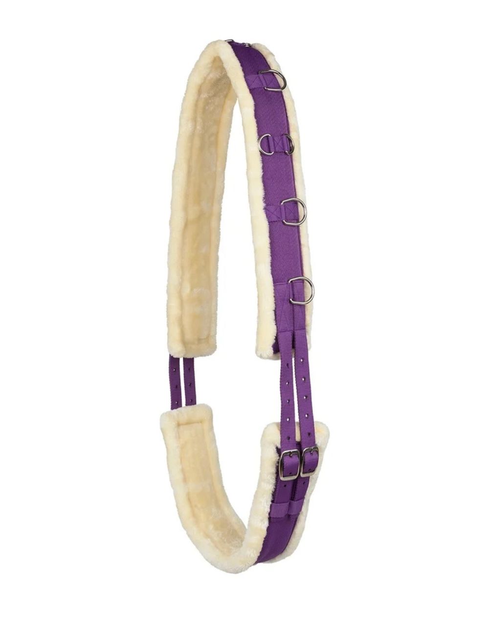 Horze Lunging Girth soft faux fur lining with multiple rings and double buckles in bright colour options