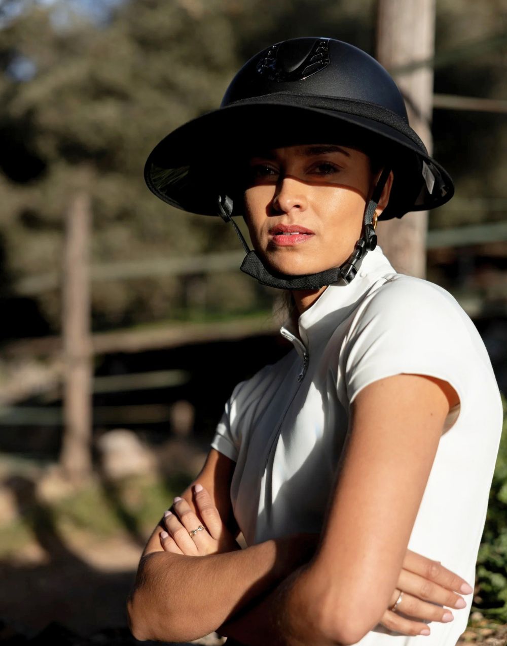 Horze Sun Visor for Riding Helmet polycarbonate with adjustable strap and detachable wind clips