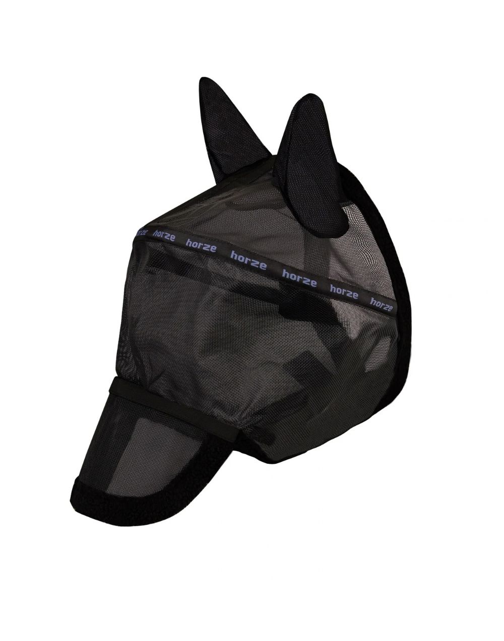 Horze Wire-Framed Fly Mask fleece lining soft mesh ears with detachable nose protection